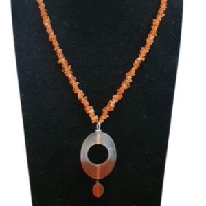 Collana cips corniola ciondolo pietra ECO 215