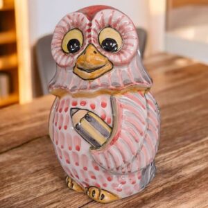 Gufo portafortuna in ceramica - alunno allegro