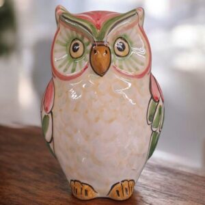 Gufo portafortuna in ceramica - occhi spalancati