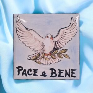 Mattonella in ceramica "Pace e Bene"