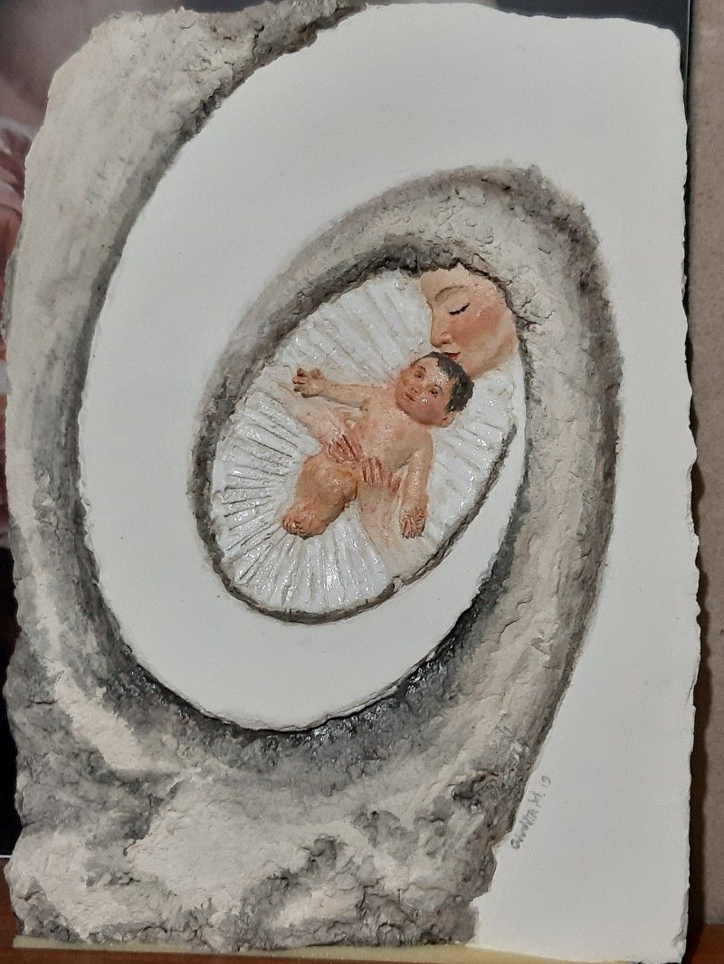 Bassorilievo in terracotta - Natività Cosmica