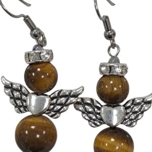 Orecchini angelo - occhio di tigre